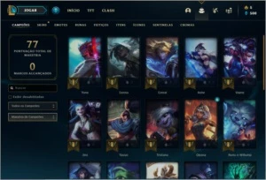 Conta unranked (ex bronze 1) com 30 champs e 1 skin - League of Legends LOL