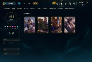Diamante 1 com 115 Champs e 124 Skins ( MID / TOP / ADC ) - League of Legends LOL
