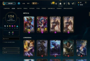 Diamante 1 com 115 Champs e 124 Skins ( MID / TOP / ADC ) - League of Legends LOL