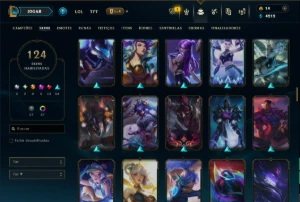 Diamante 1 com 115 Champs e 124 Skins ( MID / TOP / ADC ) - League of Legends LOL