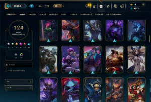 Diamante 1 com 115 Champs e 124 Skins ( MID / TOP / ADC ) - League of Legends LOL