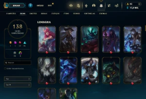 Fullacesso - Conta De 2020 - 138 Skins - Level 242 - 130 Cam - League of Legends LOL