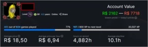 Conta Steam LV 73 + 462 JOGOS