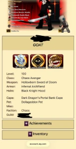 Conta Rara de aqw mais de 1m de acs 50+ donateds - Adventure Quest World