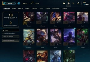 Conta PLATINA 4 - Smurf LOL (league of legends) ELOMOON