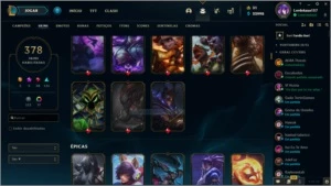 Conta plat IV Lvl 290 378 Skins - League of Legends LOL
