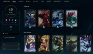 Conta League of Legends Full Acesso - 95 Champs e 42 Skins LOL