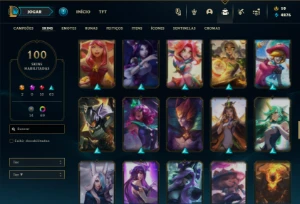 Ferro 1 com 80 Champs e 100 Skins + 72 Cromas ( MAIN SUP ) - League of Legends LOL