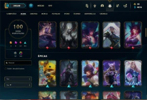 Ferro 1 com 80 Champs e 100 Skins + 72 Cromas ( MAIN SUP ) - League of Legends LOL