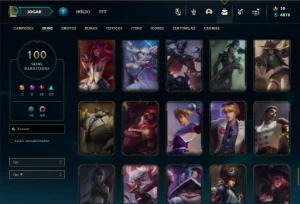 Ferro 1 com 80 Champs e 100 Skins + 72 Cromas ( MAIN SUP ) - League of Legends LOL