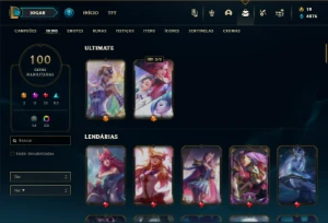 Ferro 1 com 80 Champs e 100 Skins + 72 Cromas ( MAIN SUP ) - League of Legends LOL