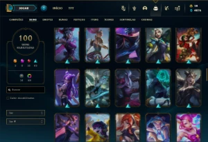 Ferro 1 com 80 Champs e 100 Skins + 72 Cromas ( MAIN SUP ) - League of Legends LOL