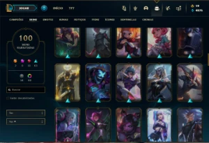 Ferro 1 com 80 Champs e 100 Skins + 72 Cromas ( MAIN SUP ) - League of Legends LOL