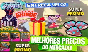 [Mais Barato] Mush +5%Brinde - Creatures Of Sonaria - 24H On - Roblox