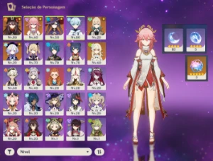Yae Miko+ Hutao+ Mona+Jean+ Lança Da Shogun+ Tumulo Do Lobo - Genshin Impact