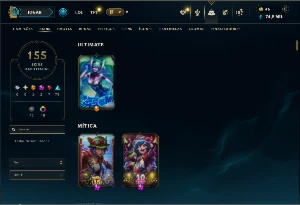 Prata 4 com TODOS os champs e 155 Skins ( MID / ADC / JG ) - League of Legends LOL