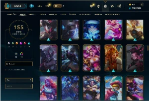 Prata 4 com TODOS os champs e 155 Skins ( MID / ADC / JG ) - League of Legends LOL