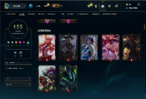 Prata 4 com TODOS os champs e 155 Skins ( MID / ADC / JG ) - League of Legends LOL