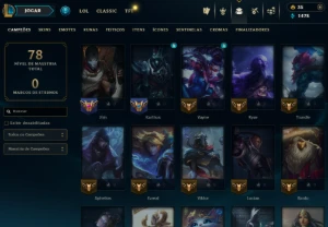 Conta Lol Prata, 42 Skins, 1 Lendária, Upada na Mão, Lvl 44 - League of Legends