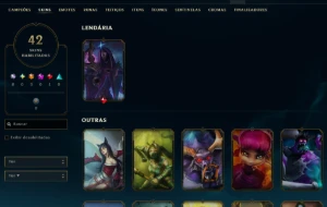 Conta Lol Prata, 42 Skins, 1 Lendária, Upada na Mão, Lvl 44 - League of Legends