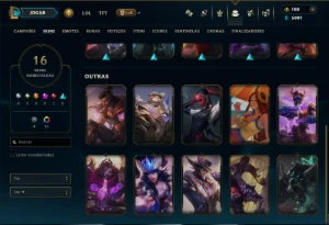 Esmeralda 1 com 85 Champs e 16 Skins - League of Legends LOL
