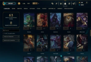 Esmeralda 1 com 85 Champs e 16 Skins - League of Legends LOL