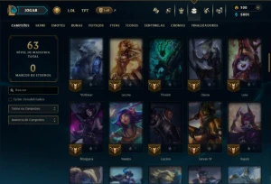 Esmeralda 1 com 85 Champs e 16 Skins - League of Legends LOL