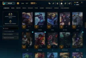 Esmeralda 1 com 85 Champs e 16 Skins - League of Legends LOL