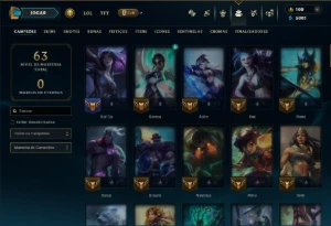 Esmeralda 1 com 85 Champs e 16 Skins - League of Legends LOL