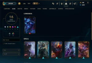 Esmeralda 1 com 85 Champs e 16 Skins - League of Legends LOL