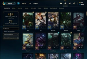 Conta prata 4 com 121 Champs e 72 Skins + 2 Prestigios - League of Legends LOL