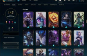 CONTA LOL TOP LV 405 MAIN SUP/MUITA SKIN - League of Legends