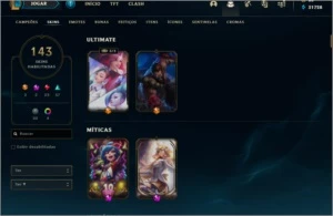 CONTA LOL TOP LV 405 MAIN SUP/MUITA SKIN - League of Legends