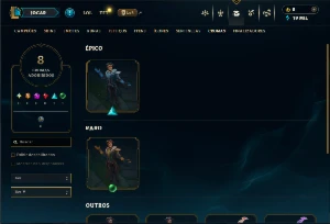Conta Platina 4 com 150 Champs e 50 Skins ( JG / TOP / MID ) - League of Legends LOL