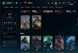 Conta Platina 4 com 150 Champs e 50 Skins ( JG / TOP / MID ) - League of Legends LOL
