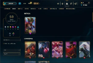 Conta Platina 4 com 150 Champs e 50 Skins ( JG / TOP / MID ) - League of Legends LOL