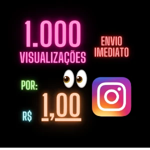 Instagram - 1k de visualizações reels ou igtv - Social Media