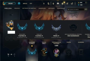 Platina 3 com 80 Champs e 69 Skins + 22 Espolios - League of Legends LOL