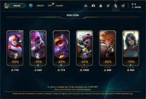 Conta ouro 4 com 23 Champs e 13 Fragmentos de skins - League of Legends LOL