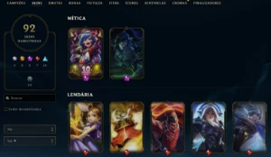 Conta League of Legends Full Acesso - 155 Champs e 92 Skins LOL