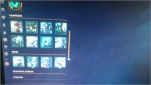 conta de lol, level 123, 84 skins, - League of Legends
