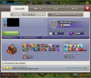 CV 10 - SUPER BARATA  MUDANÇA DE NOME - MAIS DE 6K DE GEMAS - Clash of Clans