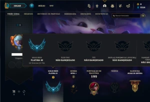 Platina 3 com 65 Champs e 37 Skins - League of Legends LOL