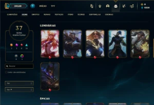 Platina 3 com 65 Champs e 37 Skins - League of Legends LOL