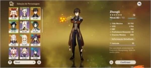 Conta AR44 Mobile com Xiao/Venti/Klee/zhongli/albedo, mona - Genshin Impact