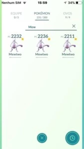 Pokemon Go com 3 Mewtwo Level 30 (Todos os Lendários ) - Pokémon