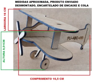 Aviãozinha de MDF CRU de 3mm para decoração - Artesanato e Personalizados