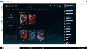 Conta gold com 83 champions e 27 skins - League of Legends LOL