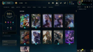 Conta LOL recheada - 201 skins - Platina - League of Legends