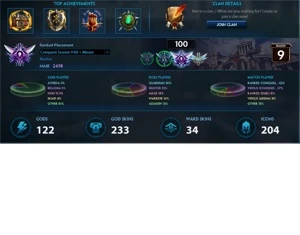 Vendo Conta com Borda de Grão-Mestre - Smite